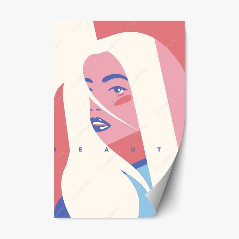 Repositionable sticker pastel pop beauty portrait