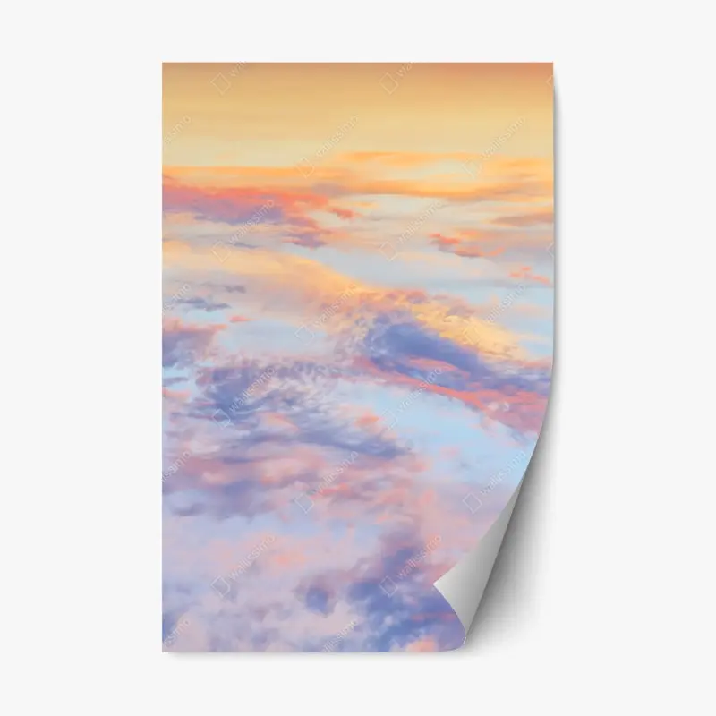 Repositionable sticker serene pastel sunrise sky