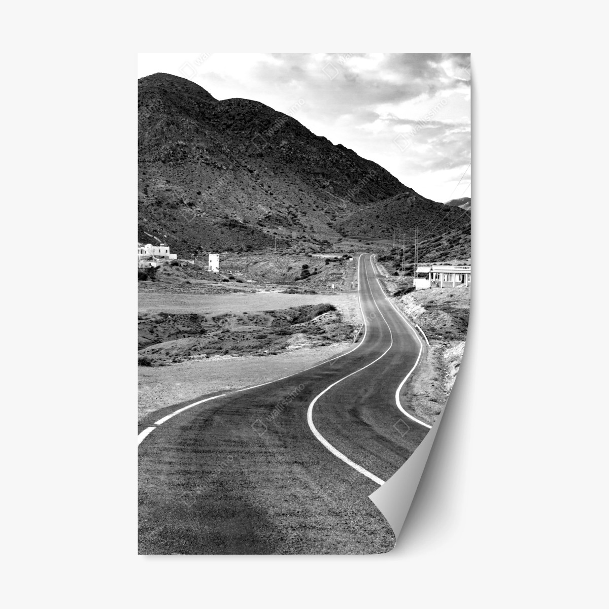 Repositionable sticker winding road through mountains ⁕ Wallissimo® Repositionable sticker winding road through mountains ⁕ Wallissimo®