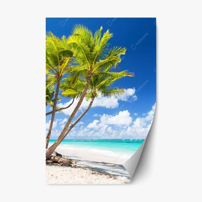 Repositionable sticker red botanical leaf pattern • Wallissimo®