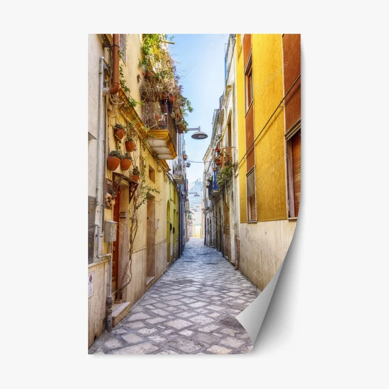 Repositionable sticker sunlit alley in Brindisi