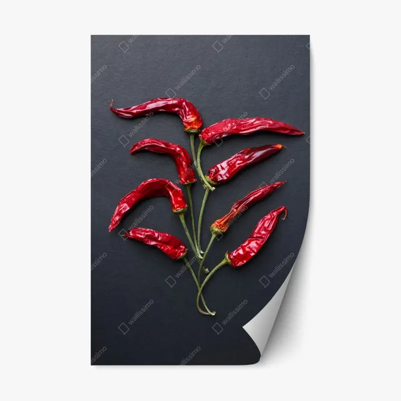 Repositionable sticker red chili pepper culinary art
