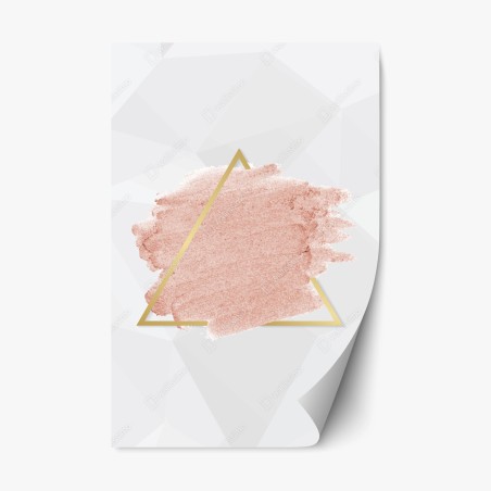 Repositionable sticker pastel pink triangle abstract art • Wallissimo®