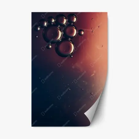 Repositionable sticker floating oil bubbles on deep gradient • Wallissimo®