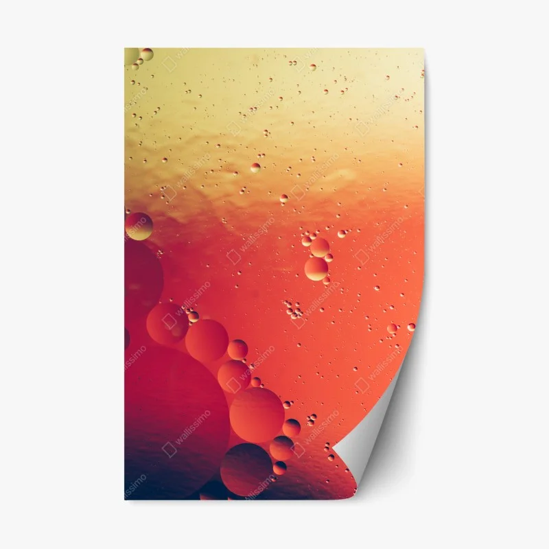Repositionable sticker warm orange bubble abstract art