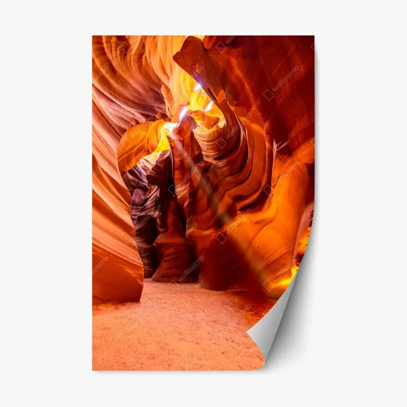 Repositionable sticker Upper Antelope Canyon light and sandstone curves