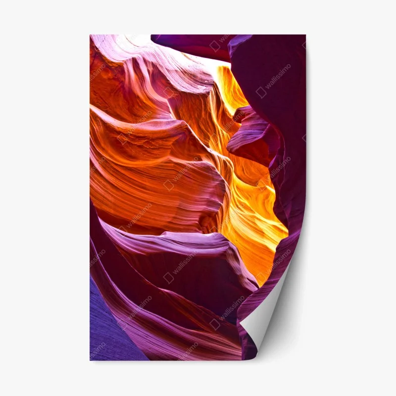 Repositionable sticker sunlit sandstone canyon waves