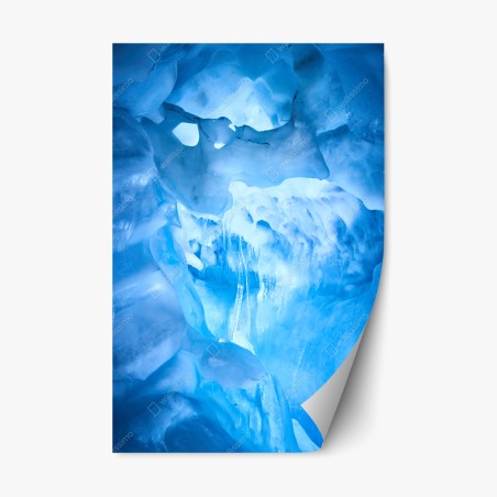 Repositionable sticker ethereal blue ice cave • Wallissimo®