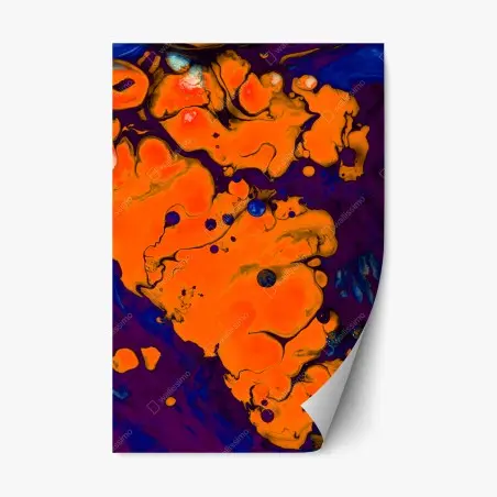 Repositionable sticker vivid orange flow • Wallissimo®