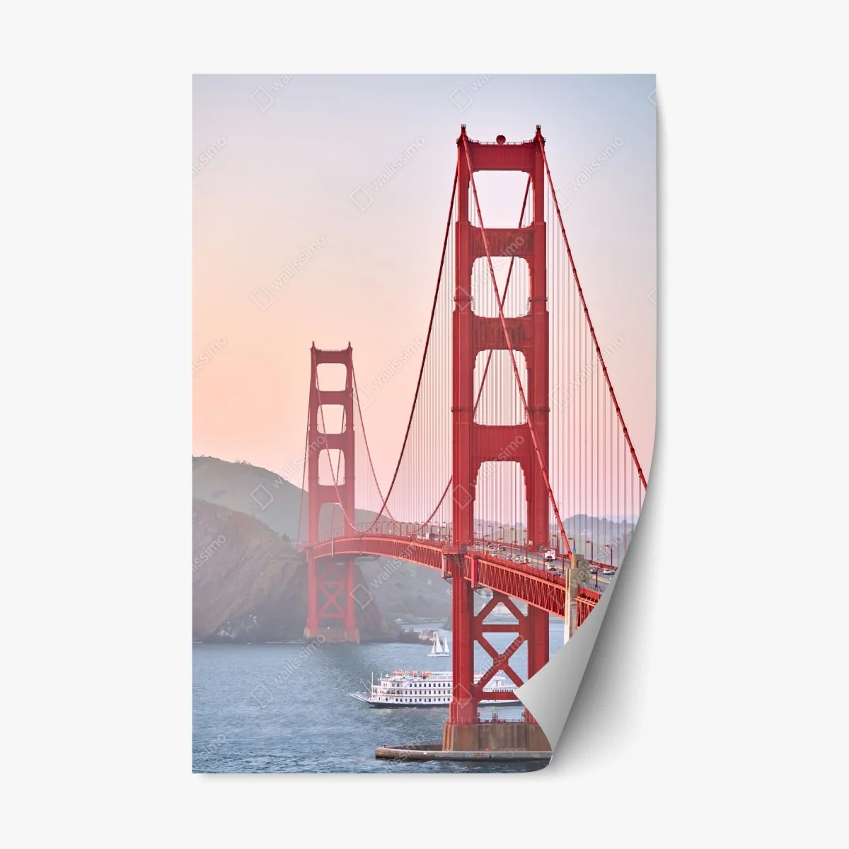 Repositionable sticker Golden Gate Bridge at sunset • Wallissimo® Repositionable sticker Golden Gate Bridge at sunset • Wallissimo®