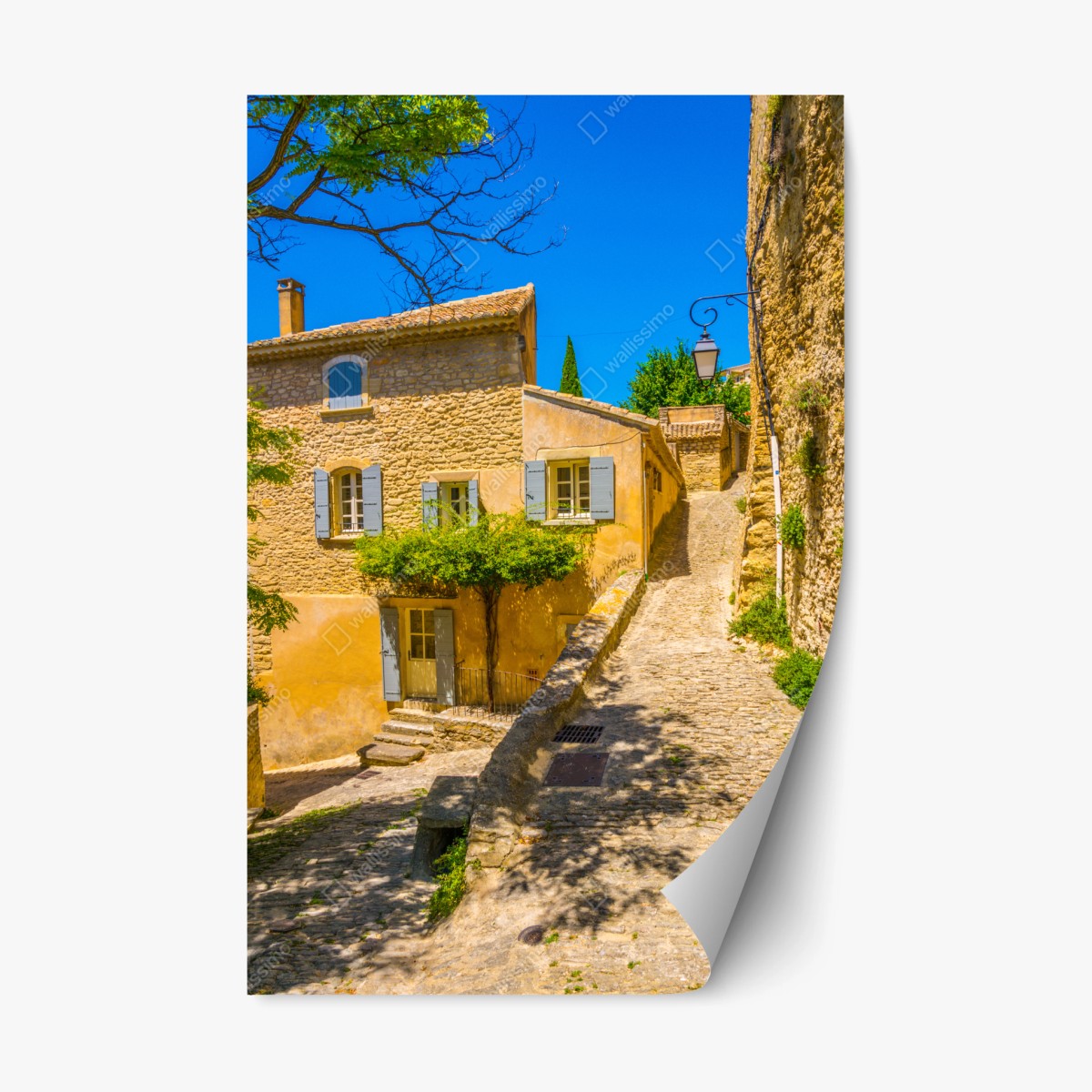 Repositionable sticker sunlit stone village street ⁕ Wallissimo® Repositionable sticker sunlit stone village street ⁕ Wallissimo®