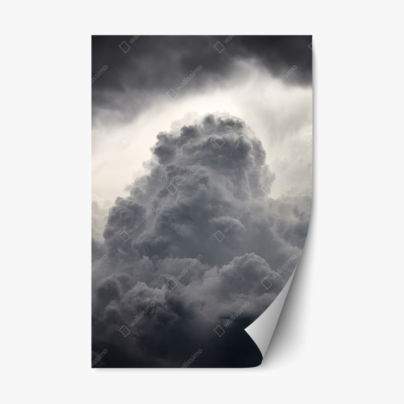 Repositionable sticker dramatic gray cloudscape
