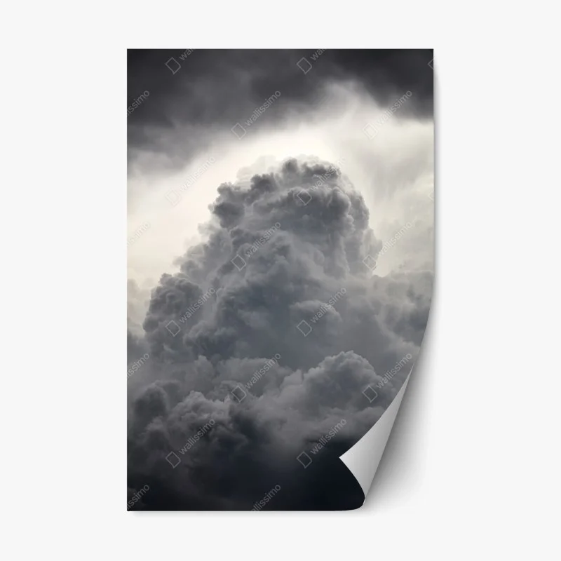 Repositionable sticker dramatic gray cloudscape • Wallissimo®