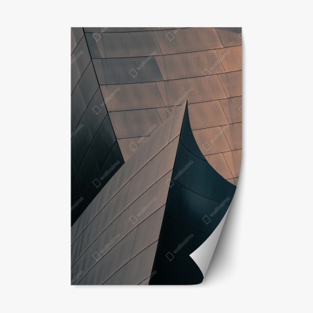 Repositionable sticker geometric architectural forms in metal • Wallissimo®
