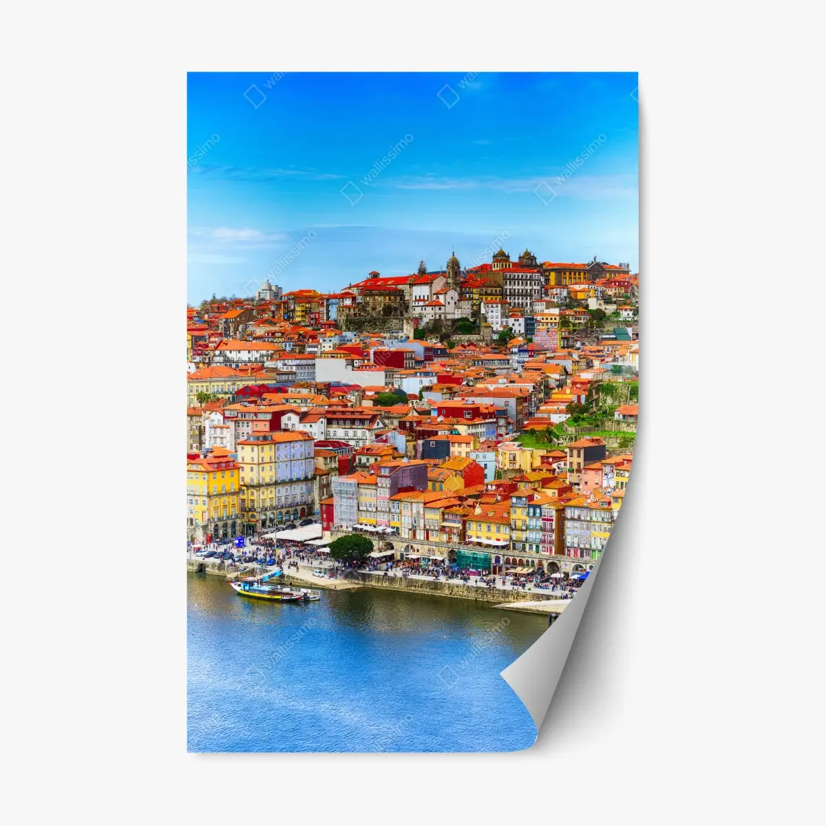 Repositionable sticker Porto vibrant riverside panorama • Wallissimo® Repositionable sticker Porto vibrant riverside panorama • Wallissimo®