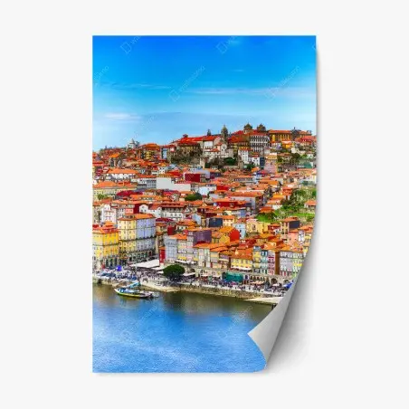 Repositionable sticker Porto vibrant riverside panorama • Wallissimo®