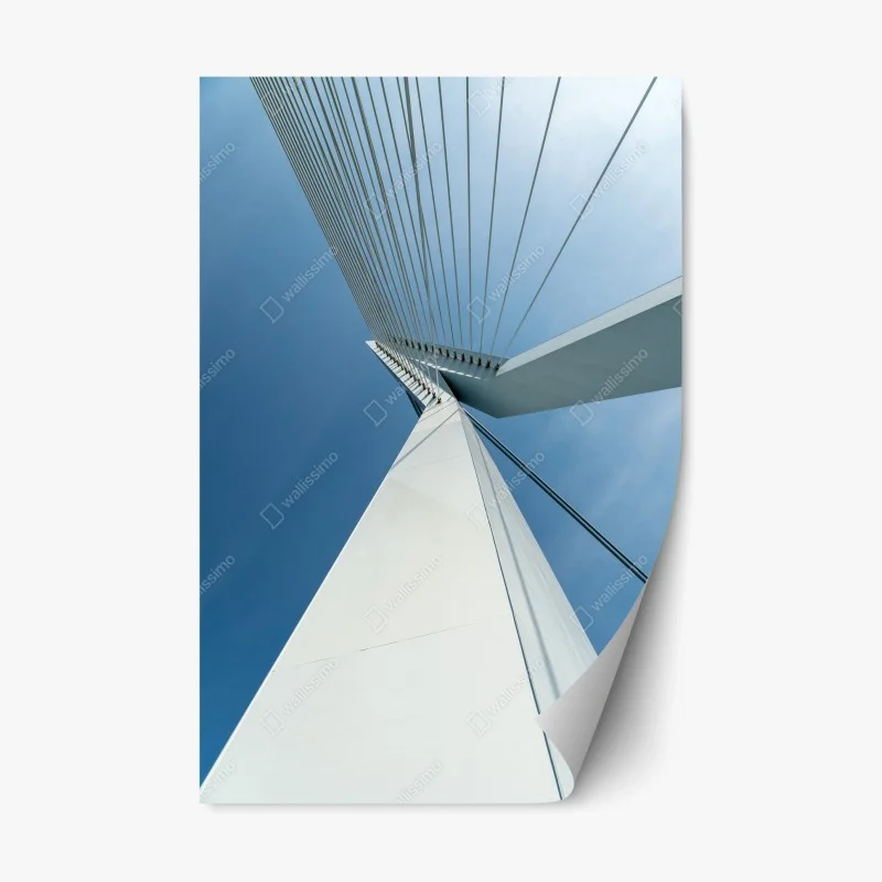 Repositionable sticker ascending lines: modern bridge pylon