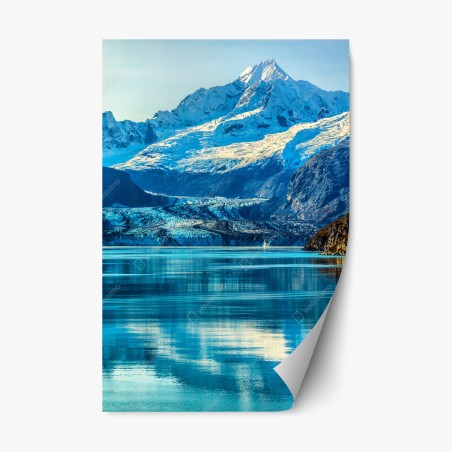 Repositionable sticker majestic alpine glacier reflection • Wallissimo®