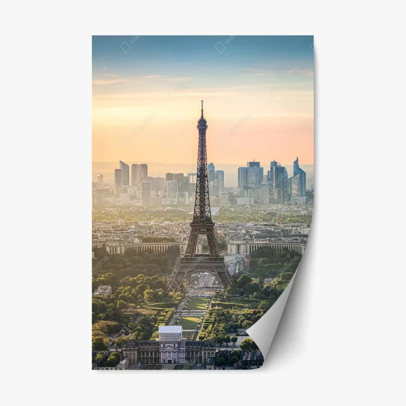 Repositionable sticker Paris skyline with the Eiffel Tower