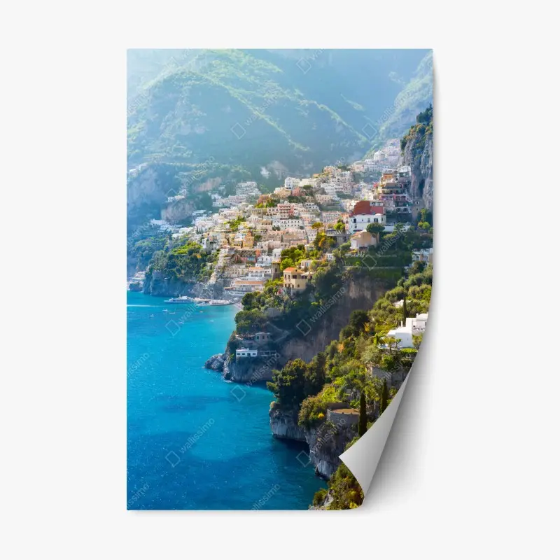 Repositionable sticker Positano coastal cliff panorama