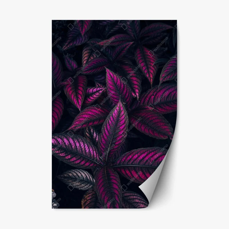 Repositionable sticker vivid purple foliage pattern