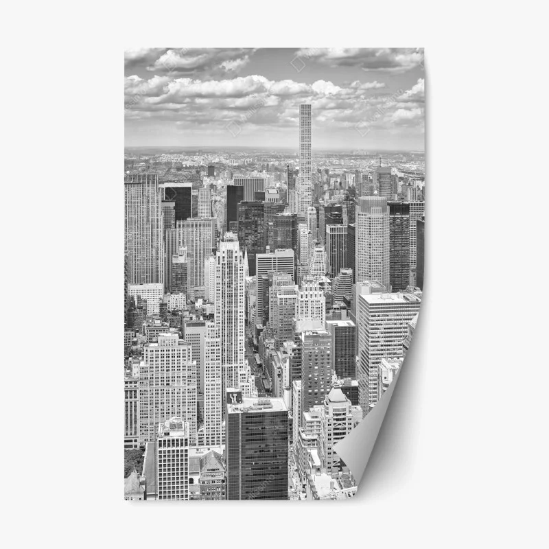 Repositionable sticker New York skyline in monochrome