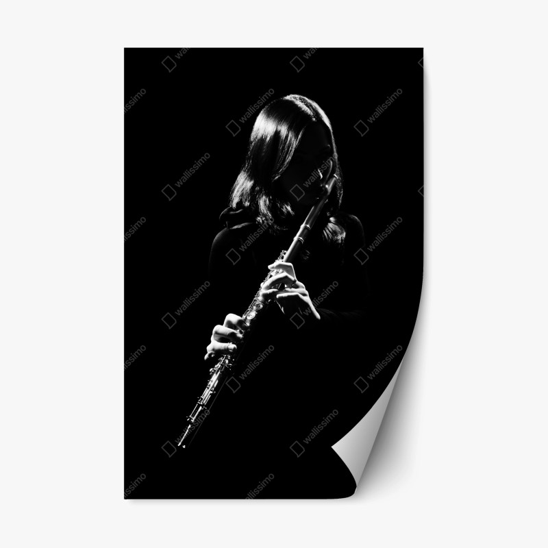 Repositionable sticker elegant flute silhouette