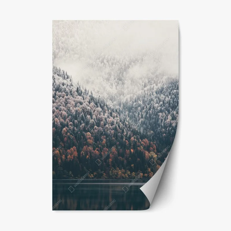 Repositionable sticker sunset over calm sea with vivid reflection • Wallissimo®