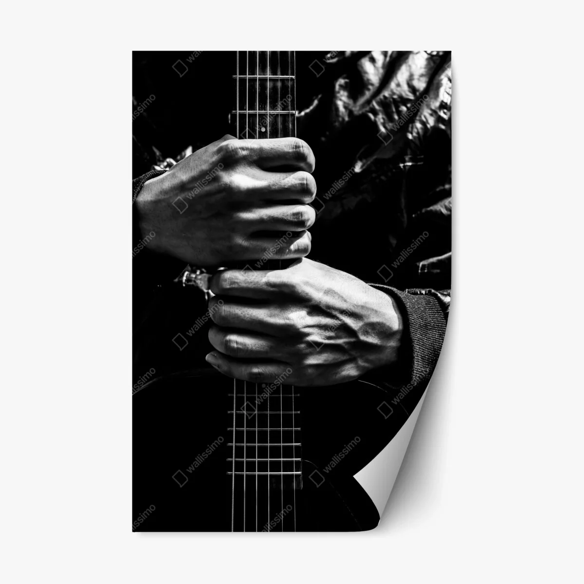 Repositionable sticker hands on guitar neck • Wallissimo® Repositionable sticker hands on guitar neck • Wallissimo®