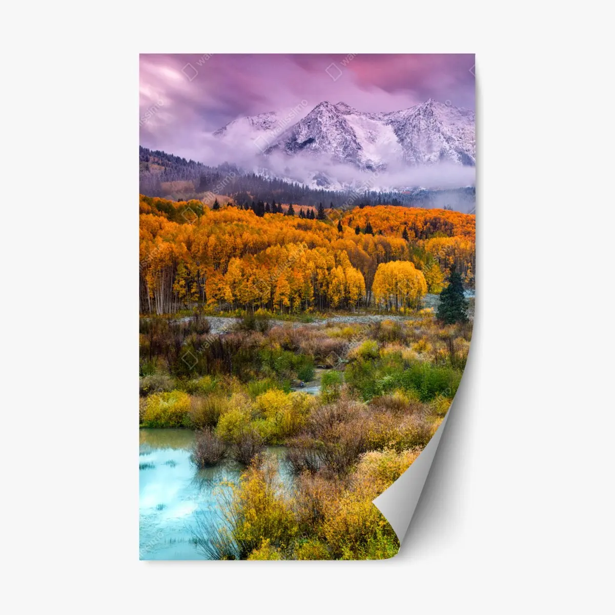 Repositionable sticker pink sunrise over East Beckwith Mountain • Wallissimo® Repositionable sticker pink sunrise over East Beckwith Mountain • Wallissimo®