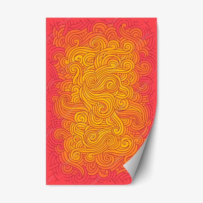 Repositionable sticker warm swirling abstract pattern