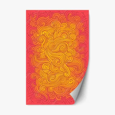 Repositionable sticker warm swirling abstract pattern • Wallissimo®