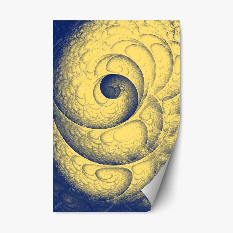 Repositionable sticker golden spiral fractal pattern