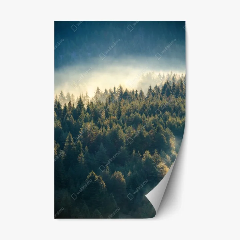 Repositionable sticker vibrant layered mountain gradient • Wallissimo®