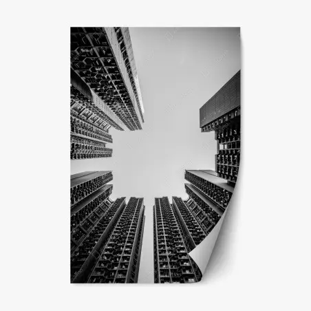 Repositionable sticker skyward urban towers • Wallissimo®