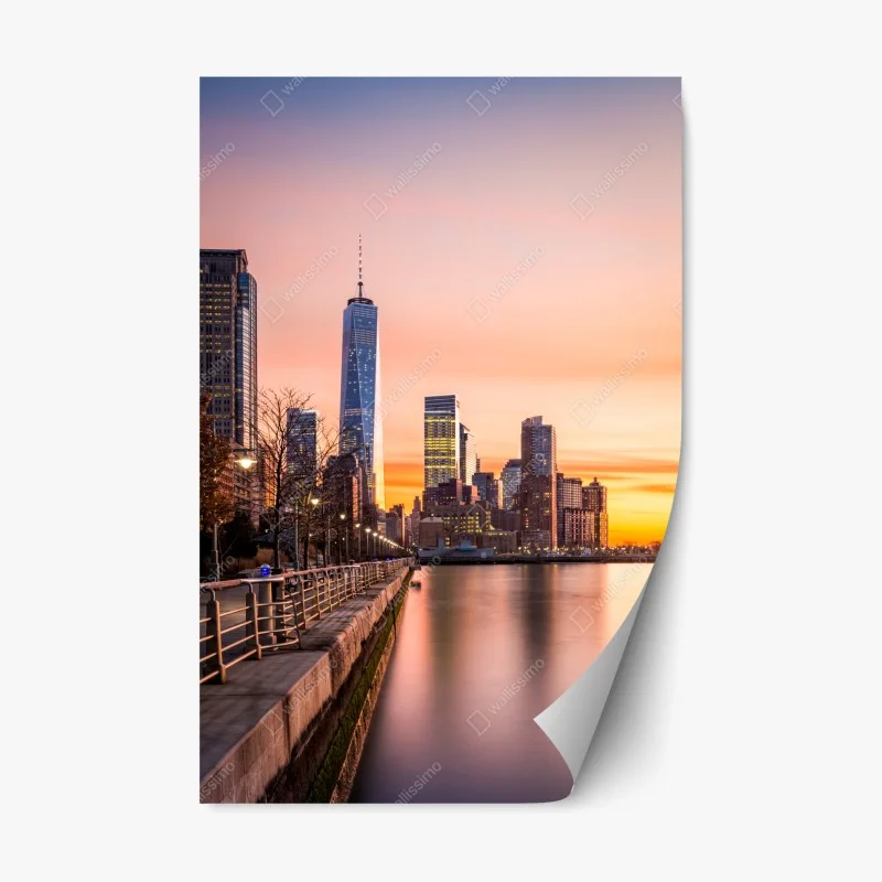 Repositionable sticker Lower Manhattan sunset skyline
