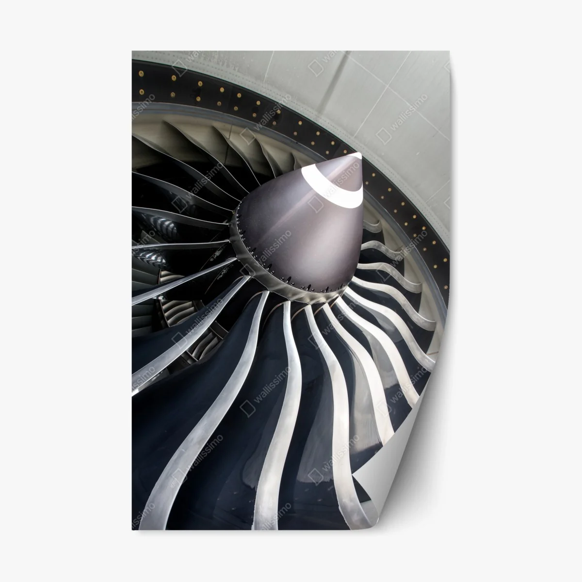 Repositionable sticker jet engine turbine close-up • Wallissimo® Repositionable sticker jet engine turbine close-up • Wallissimo®