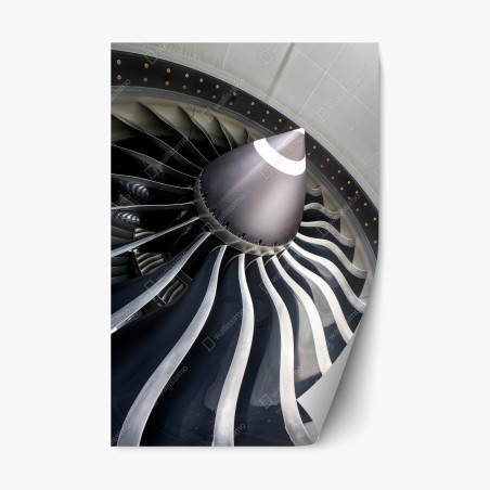 Repositionable sticker jet engine turbine close-up • Wallissimo®