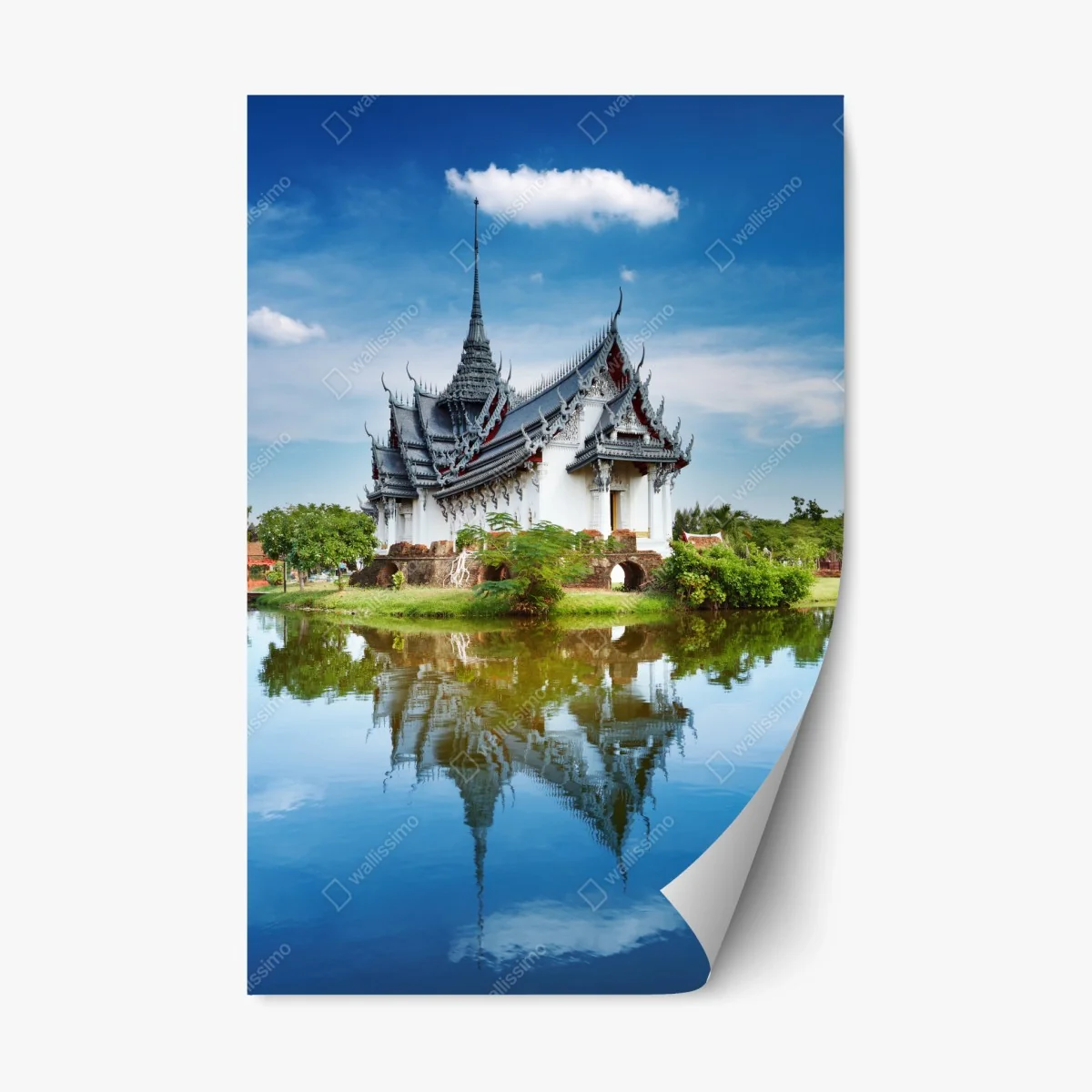 Repositionable sticker Sanphet Prasat palace reflection • Wallissimo® Repositionable sticker Sanphet Prasat palace reflection • Wallissimo®