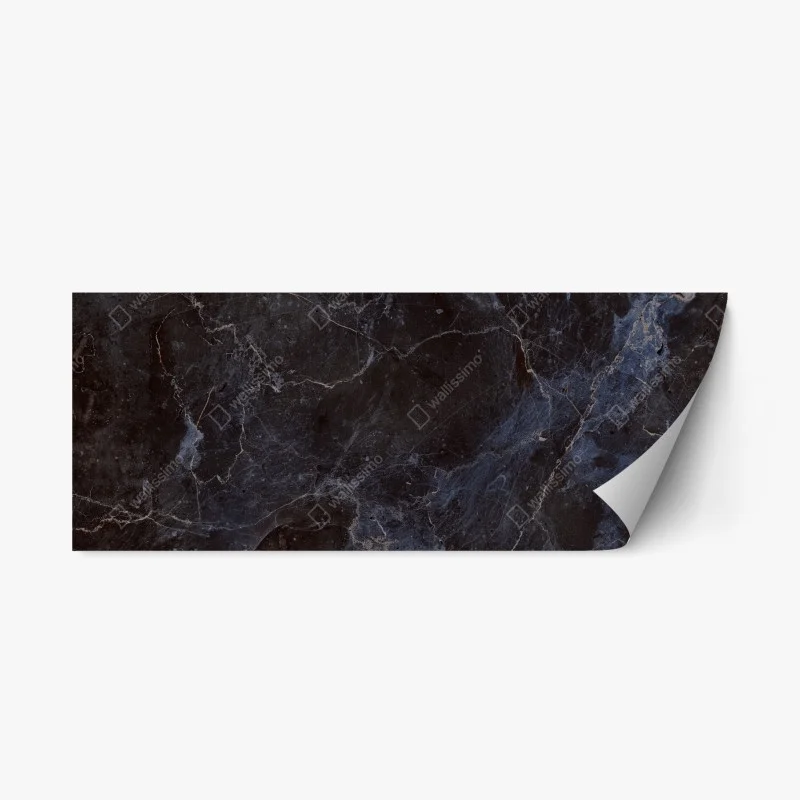 Repositionable sticker dark marble texture with blue veins