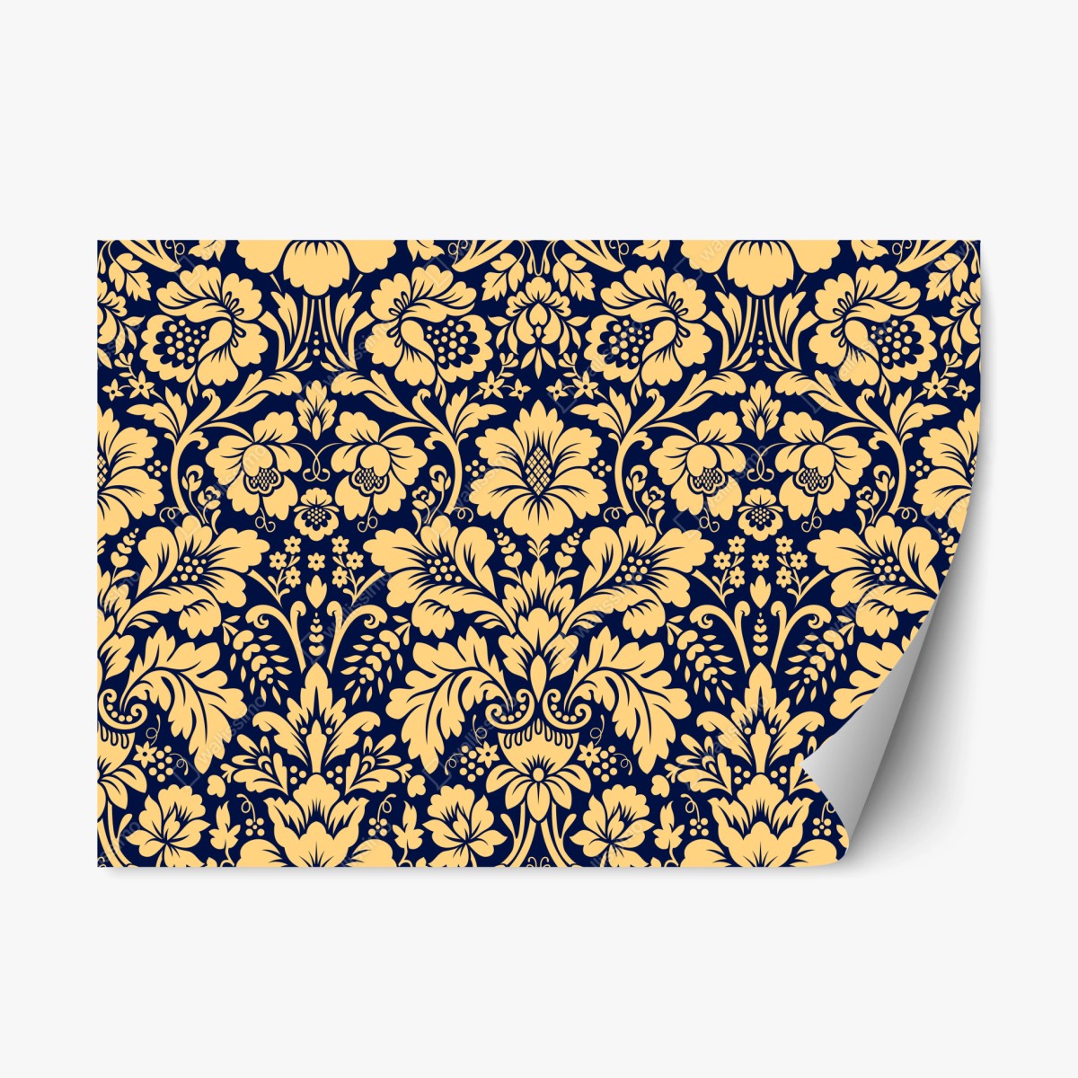 Repositionable sticker navy and beige damask floral pattern • Wallissimo® Repositionable sticker navy and beige damask floral pattern • Wallissimo®