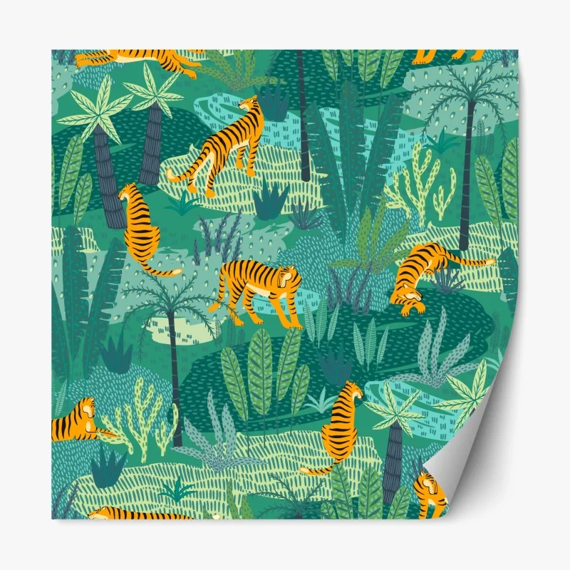 Repositionable sticker frosted trees at sunrise • Wallissimo®