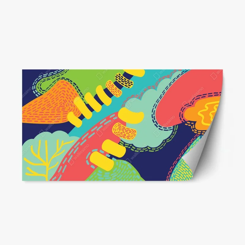 Repositionable sticker vibrant abstract pattern art