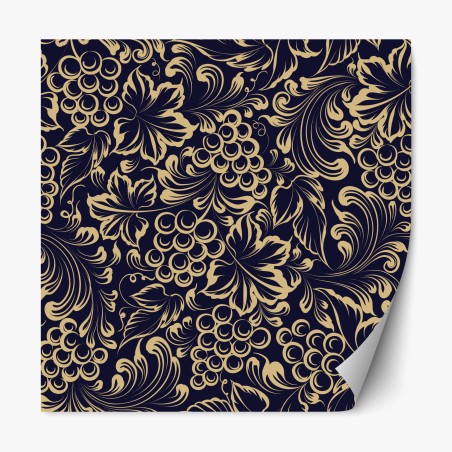 Repositionable sticker elegant baroque grape pattern in gold • Wallissimo®