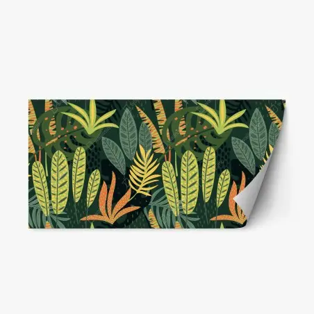 Repositionable sticker vibrant tropical foliage pattern • Wallissimo®
