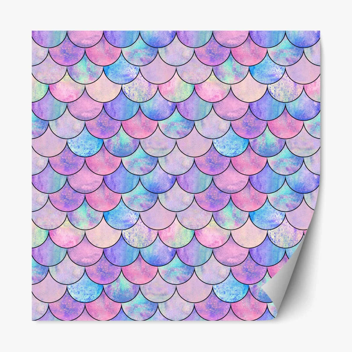 Repositionable sticker pastel mermaid scales pattern • Wallissimo® Repositionable sticker pastel mermaid scales pattern • Wallissimo®