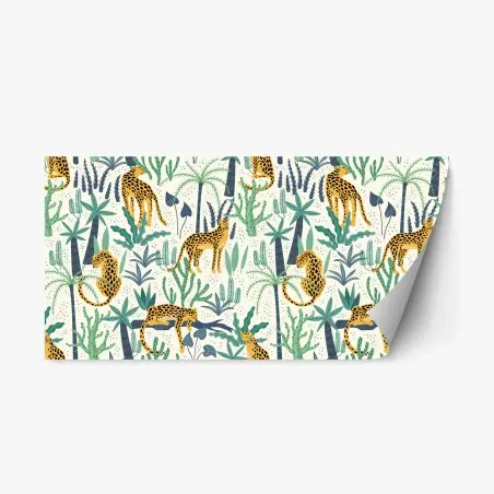Repositionable sticker tropical leopard jungle pattern • Wallissimo®