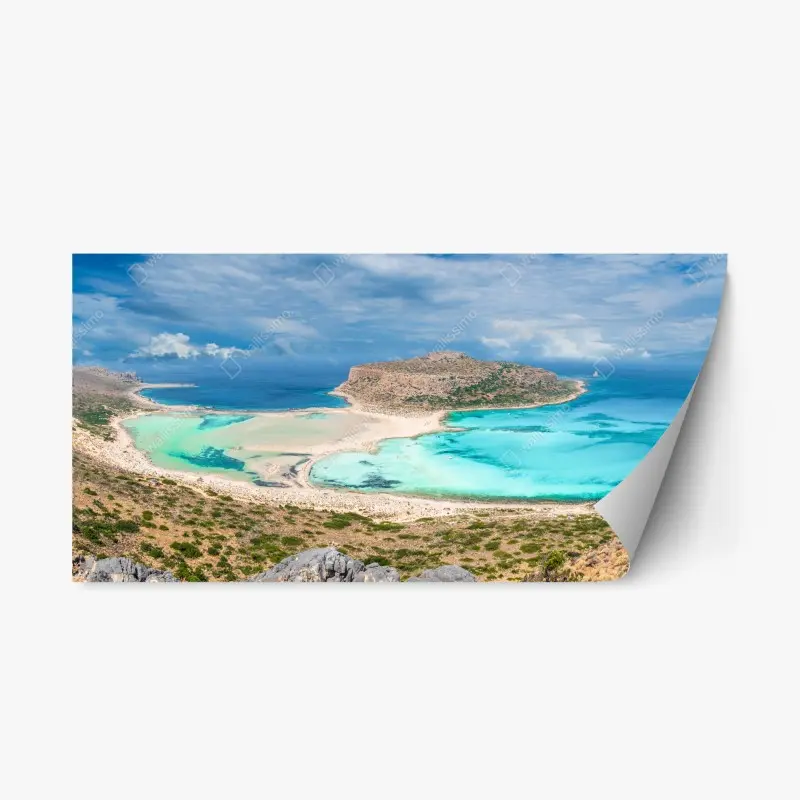 Repositionable sticker Balos Lagoon, Crete panoramic beach view