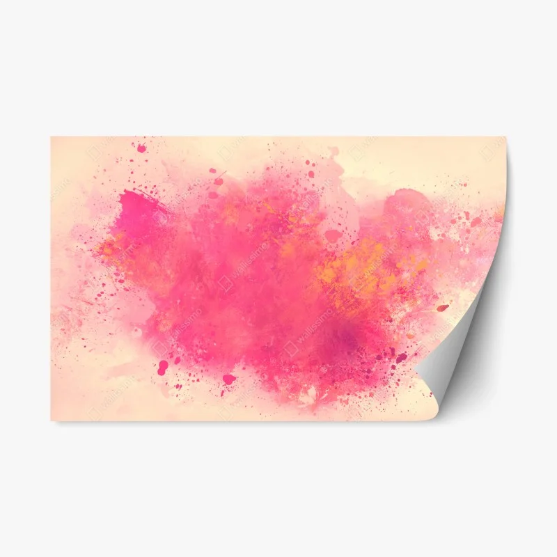 Repositionable sticker vibrant pink watercolor splash