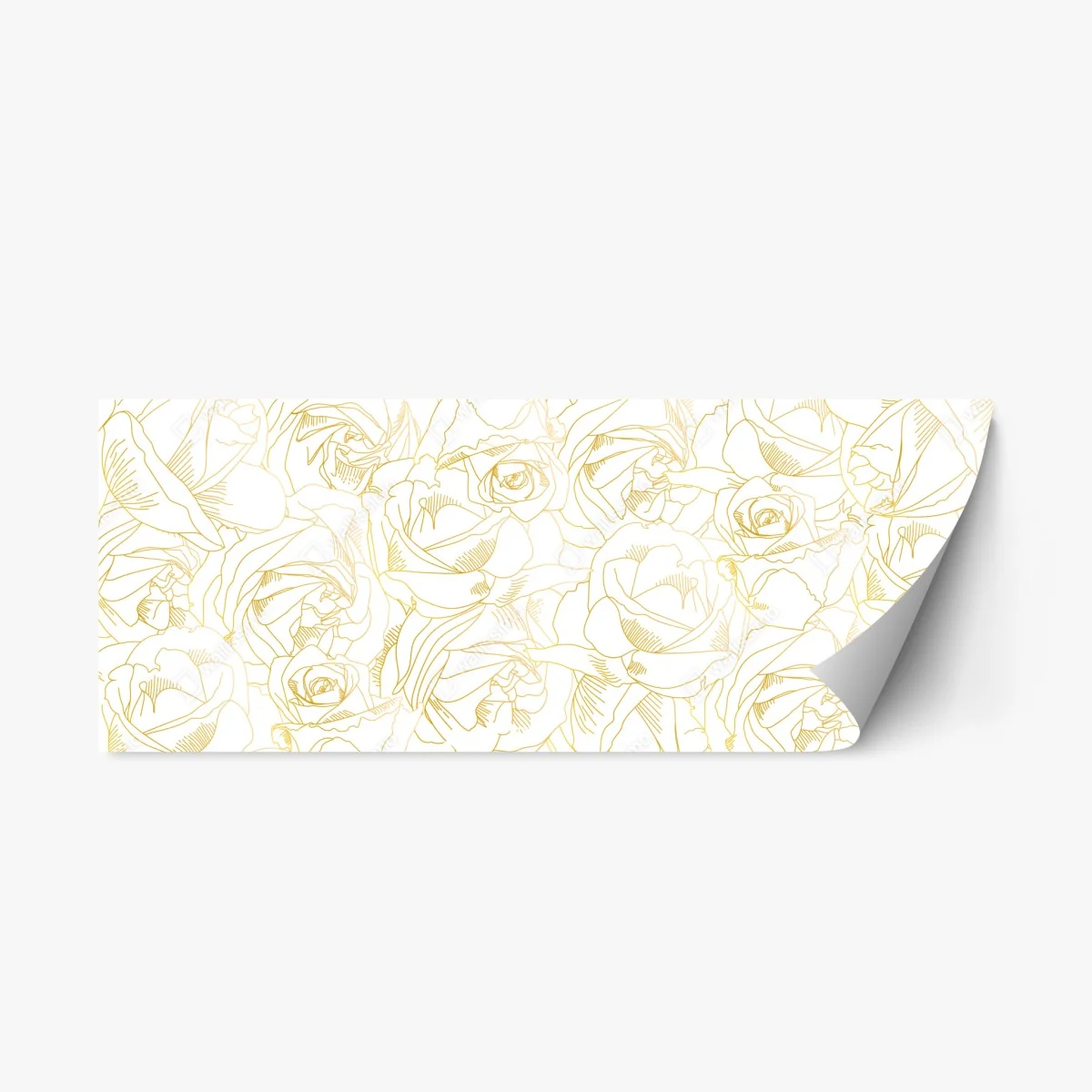 Repositionable sticker delicate gold rose line art pattern • Wallissimo® Repositionable sticker delicate gold rose line art pattern • Wallissimo®